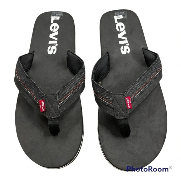 NEW Levi's® Men's Wordmark Strap Flip Flop Sandals size 12 - Picture 1 of 6